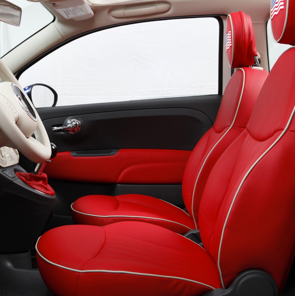 Intérieur cuir rouge Fiat 500