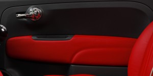 Porte avant cuir rouge Fiat 500